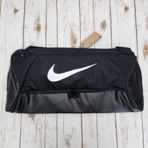 NIKE Brasilia Medium Duffel Gym Bag Black White  - New/Stain